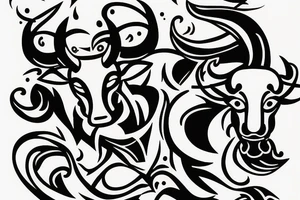 Taurus Bull walking tattoo idea