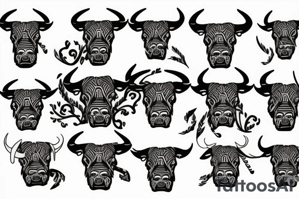 Taurus Bull walking tattoo idea