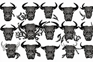 Taurus Bull walking tattoo idea