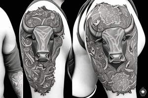 Taurus Bull walking tattoo idea