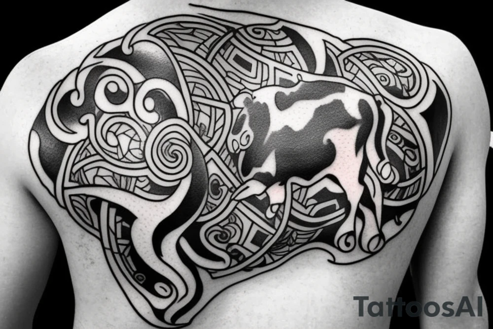 Taurus Bull walking tattoo idea