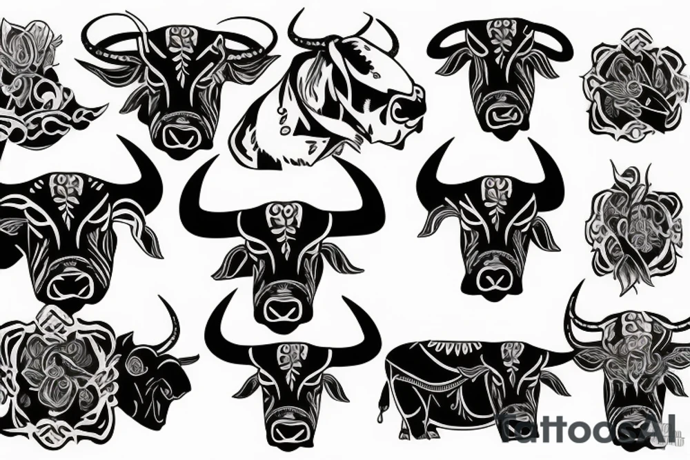 Taurus Bull body tattoo idea