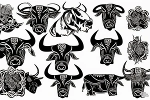 Taurus Bull body tattoo idea