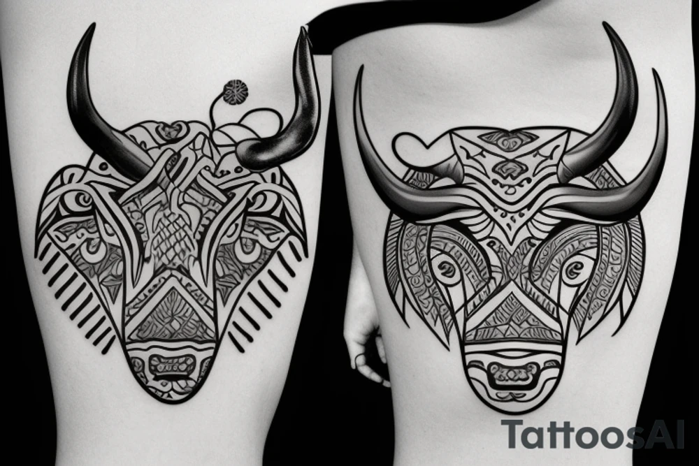 Taurus Bull body tattoo idea