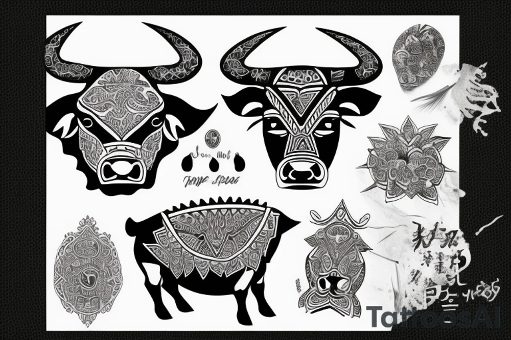 Taurus Bull body tattoo idea