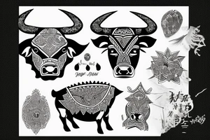 Taurus Bull body tattoo idea