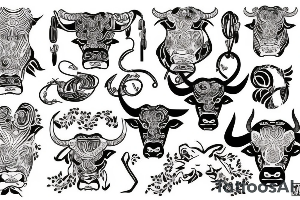 Taurus Bull body tattoo idea