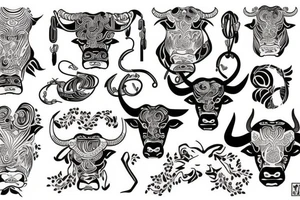 Taurus Bull body tattoo idea