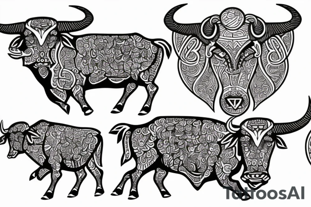 Taurus Bull running tattoo idea