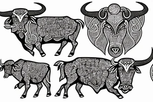 Taurus Bull running tattoo idea