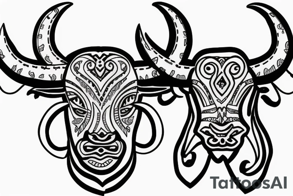 Taurus Bull running fineline tattoo idea
