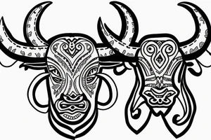 Taurus Bull running fineline tattoo idea