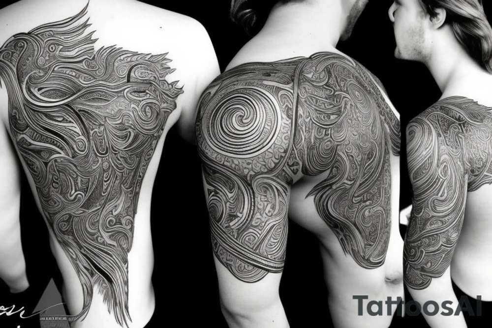 Taurus running fine line outline tattoo idea