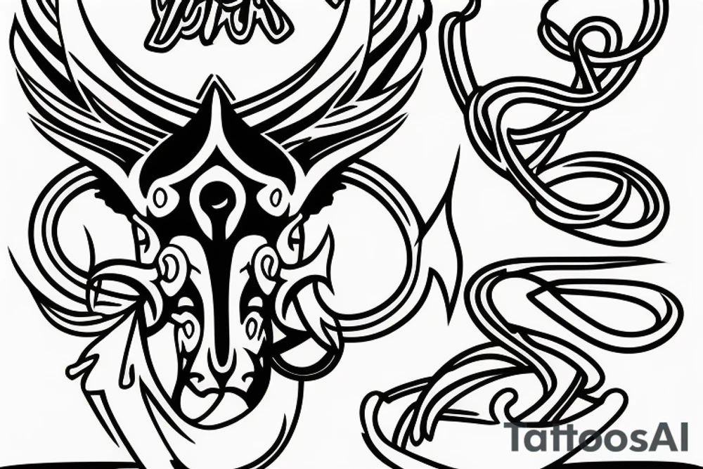 Taurus running fine line outline tattoo idea