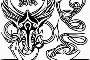 Taurus running fine line outline tattoo idea