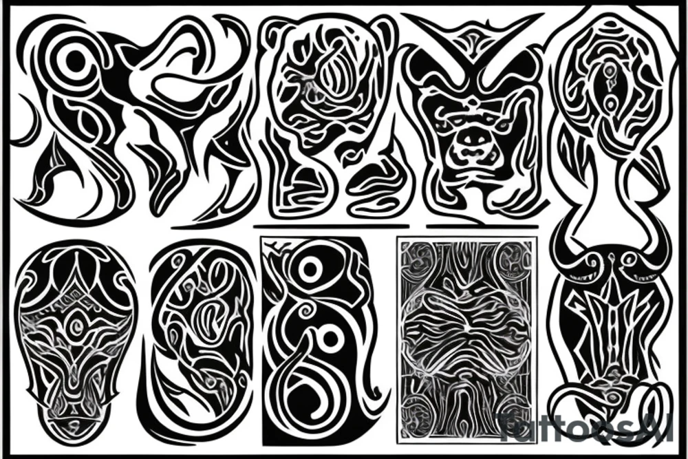 Taurus body fine line outline tattoo idea