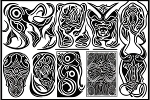 Taurus body fine line outline tattoo idea