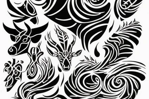 Taurus fine line outline tattoo idea