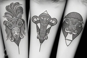 Taurus fine line outline tattoo idea