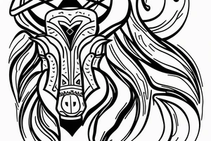 Taurus walking fine line outline tattoo idea