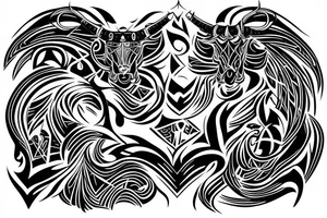 Taurus walking fine line outline tattoo idea