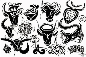Taurus walking tattoo idea