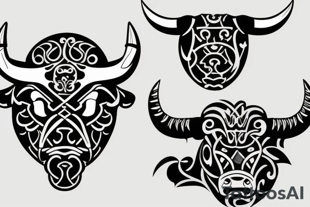 bull walking tattoo idea