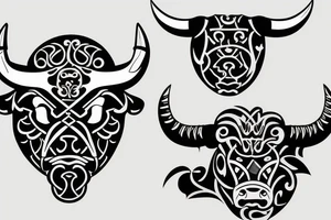 bull walking tattoo idea