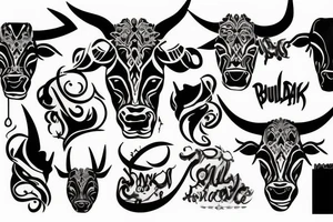 bull walking tattoo idea