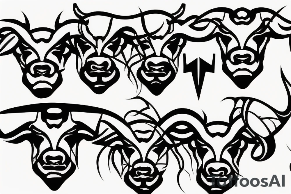 bull walking tattoo idea