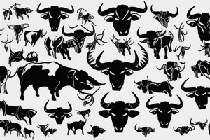 bull walking tattoo idea
