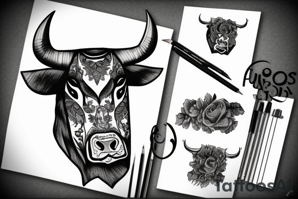 A bull white tattoo idea