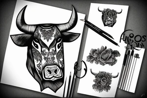 A bull white tattoo idea
