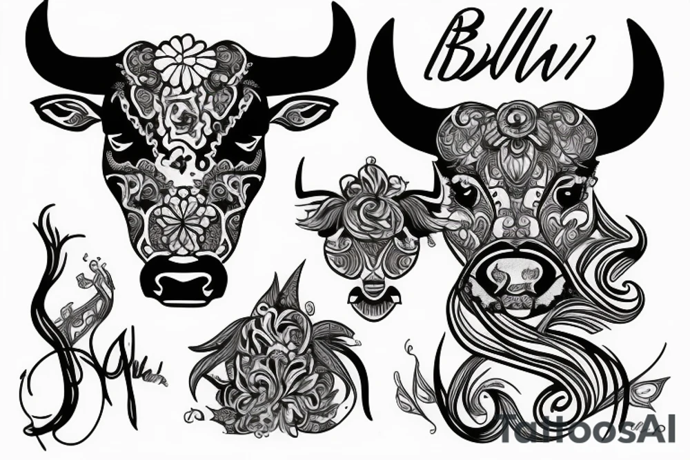 A bull white tattoo idea