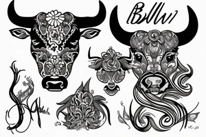 A bull white tattoo idea