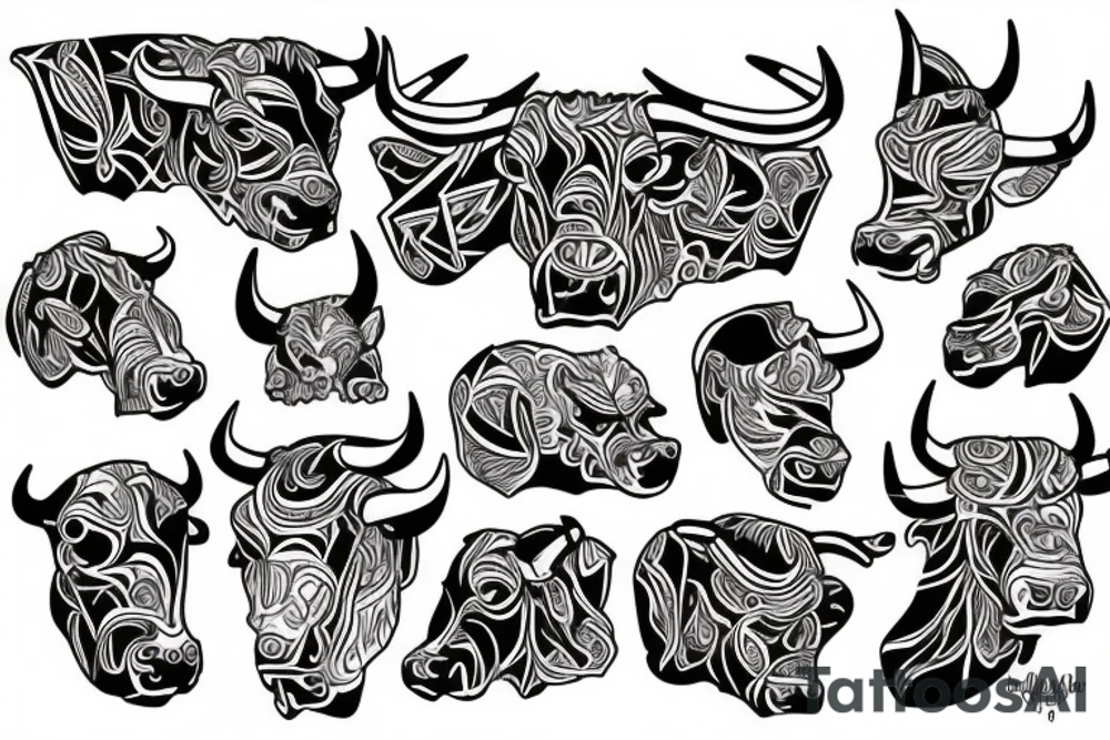 A bull white tattoo idea