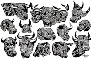 A bull white tattoo idea