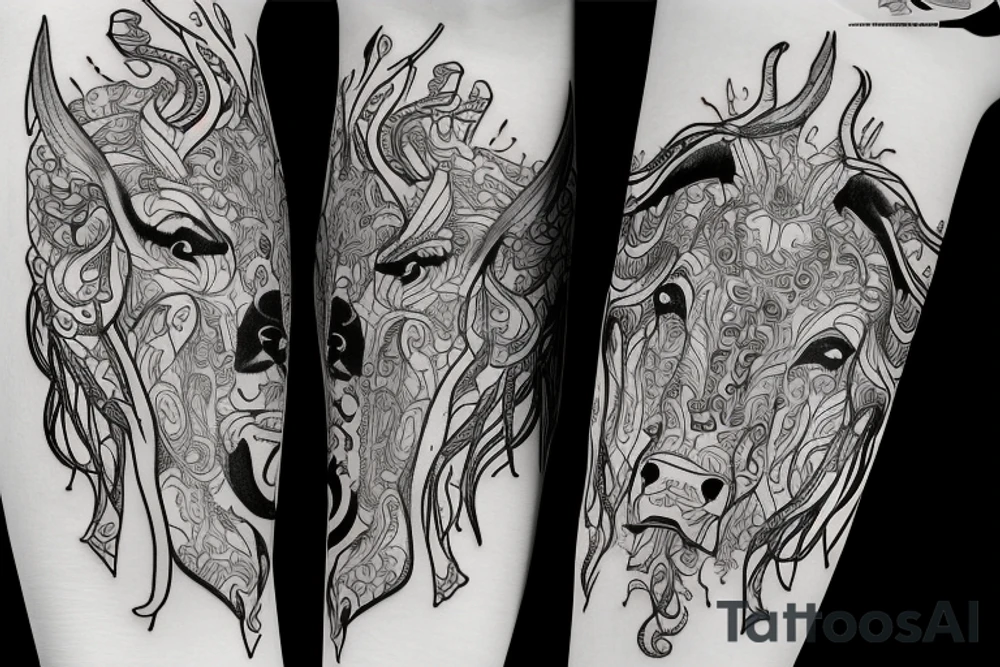 A bull white tattoo idea