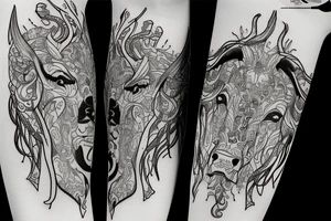 A bull white tattoo idea