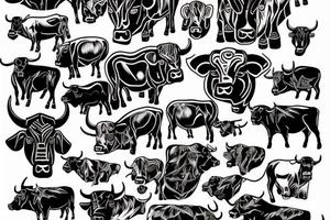 A bull walking tattoo idea