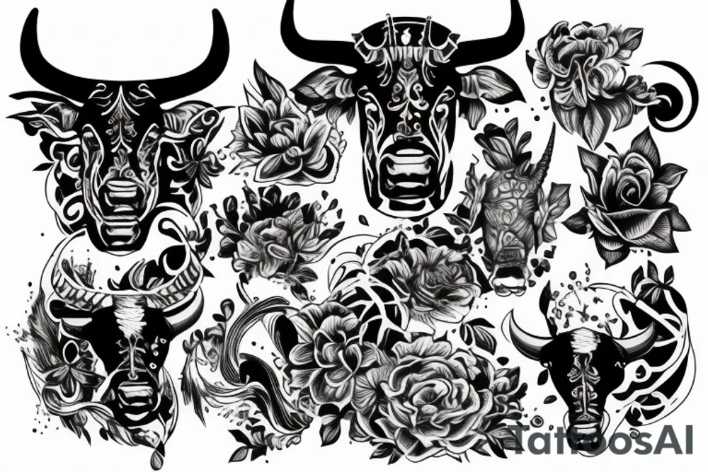 A bull walking tattoo idea