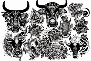 A bull walking tattoo idea