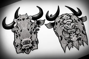 A bull walking tattoo idea
