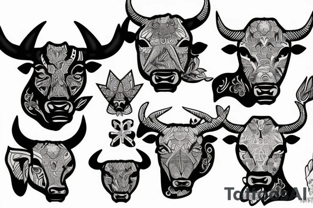 A bull walking tattoo idea