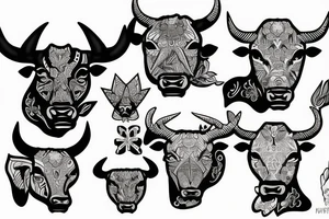 A bull walking tattoo idea