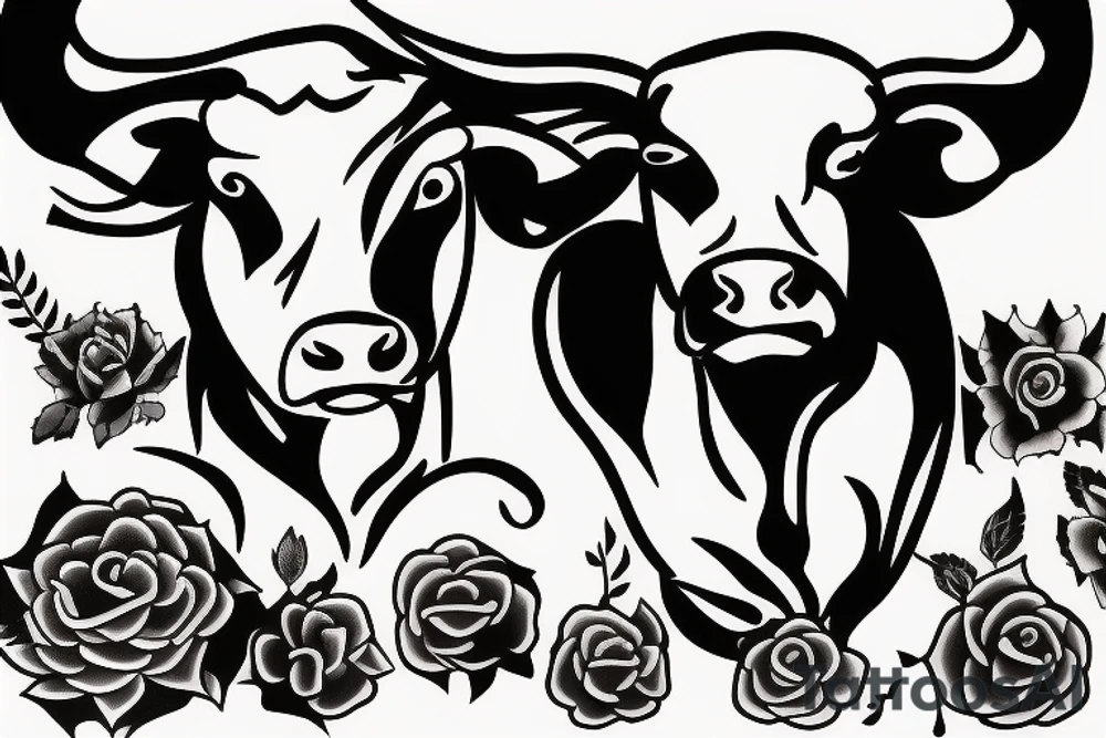 A bull walking tattoo idea