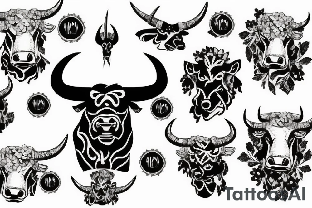 A bull walking tattoo idea