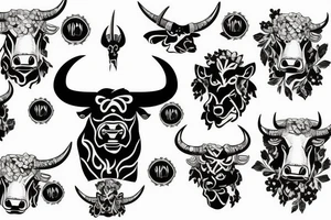 A bull walking tattoo idea