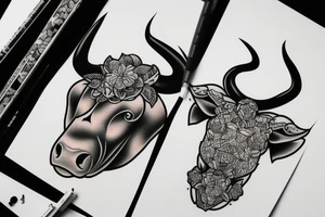 A bull walking tattoo idea