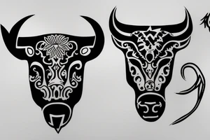 A bull walking outline tattoo idea
